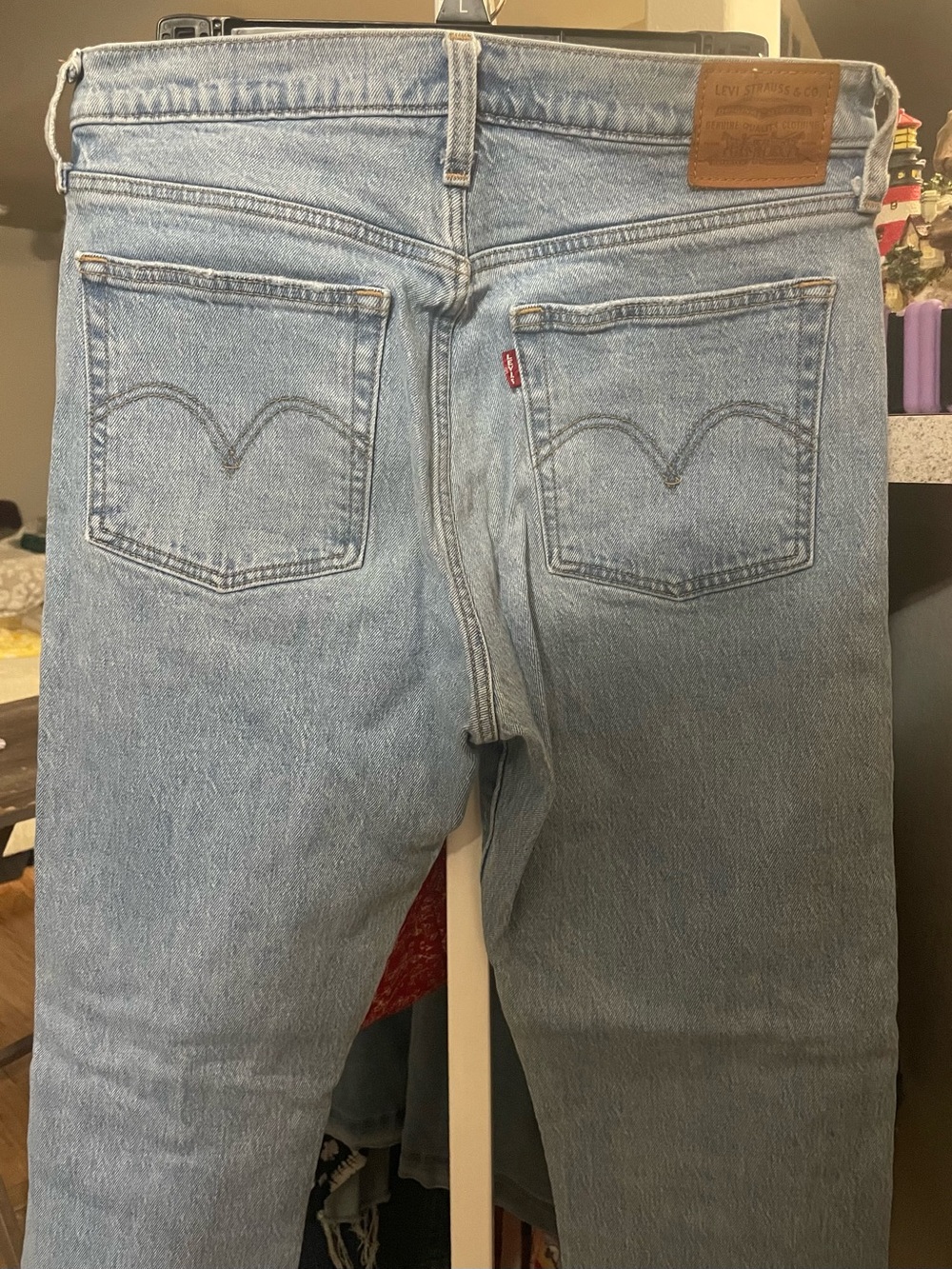 Vintage Levi's Light Blue Distressed Straight-Leg Jeans